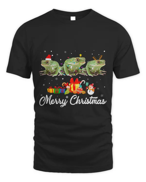 Funny Christmas Lights Xmas Pajama Frog Animals Lover