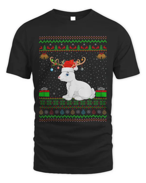 Funny Santa Hat Matching Ugly Arctic hare Christmas