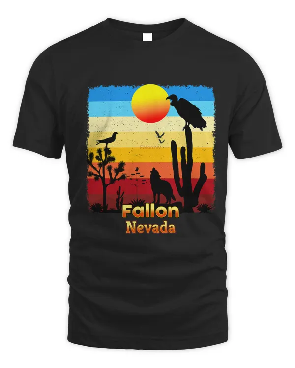 Fallon Nevada NV Coyote Sunset Retro Desert