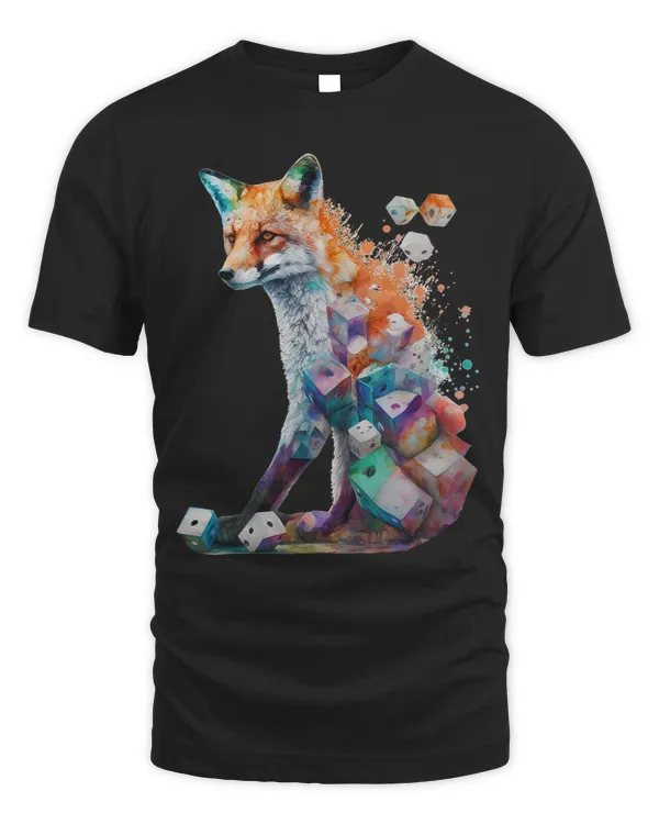 Fox Colourful Cube Art Animal