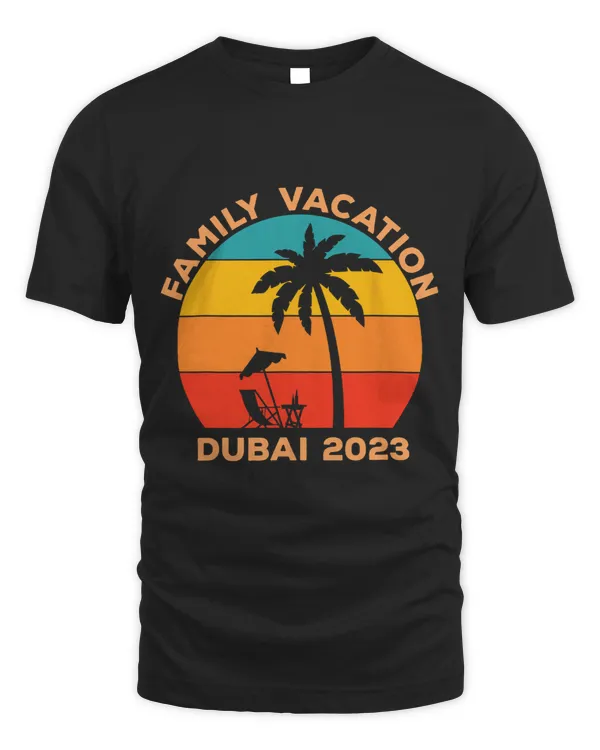 Family Vacation Dubai Retro Sunset Group Matching