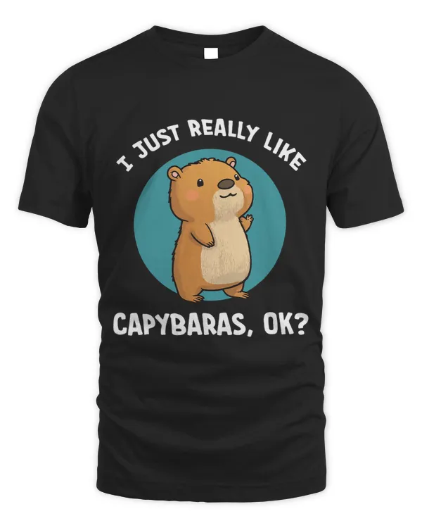 Funny Cute I Just Really Like Capybaras OK Cartoon
