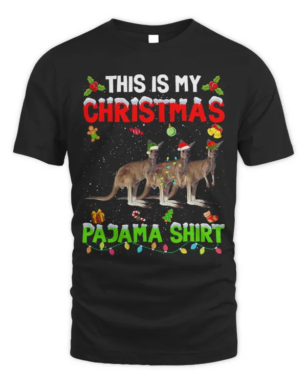 Funny This Is My Christmas Pajama Xmas Kangaroo Squad