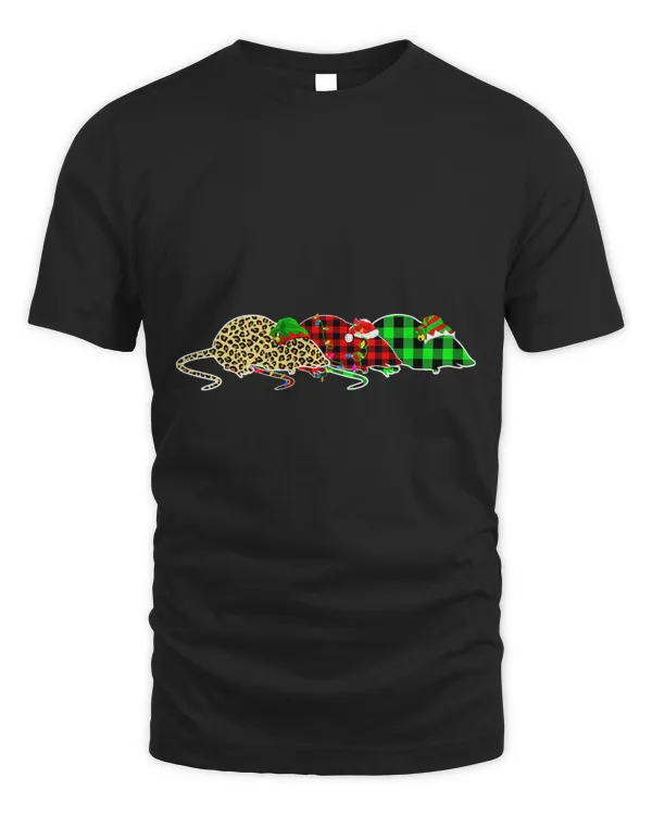 Funny Three Gerbil Animals Christmas Buffalo Plaid 1