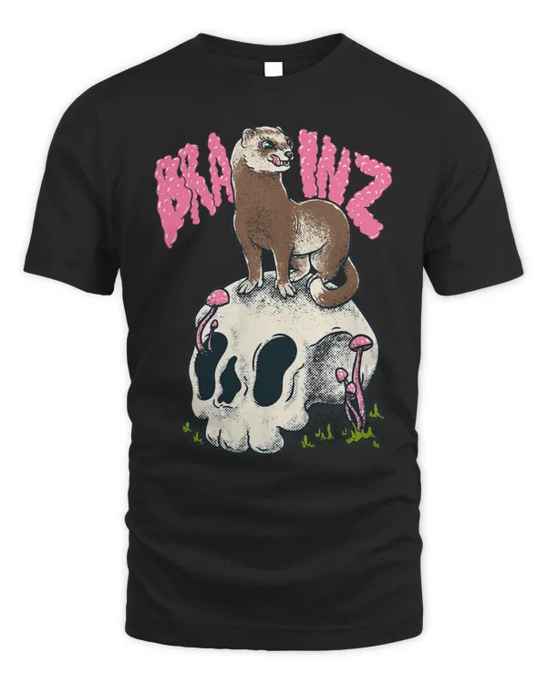 Funny Ferret Brainz Cute Tee Adorable Furry Dooki