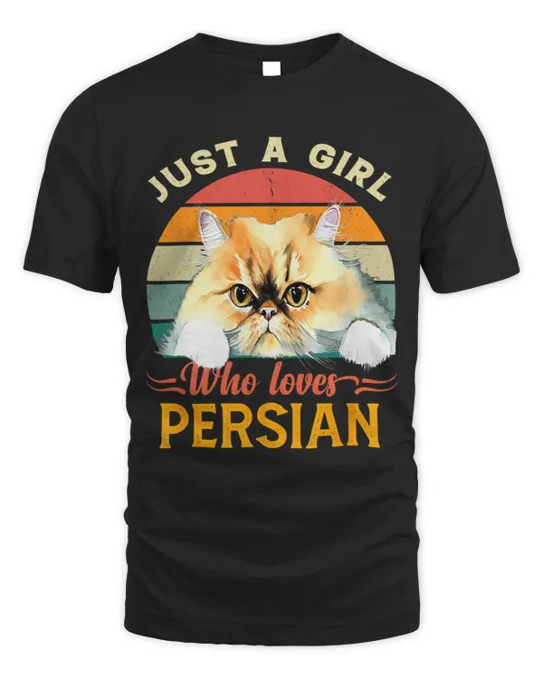 Just A Girl Who Loves Golden Chinchilla Persian Cat Retro