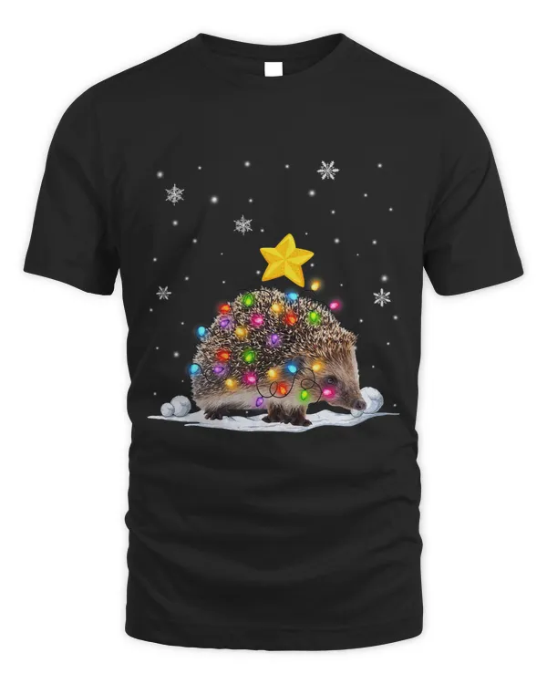 Funny Xmas Hedgehog Animals Lover Christmas Tree Lights
