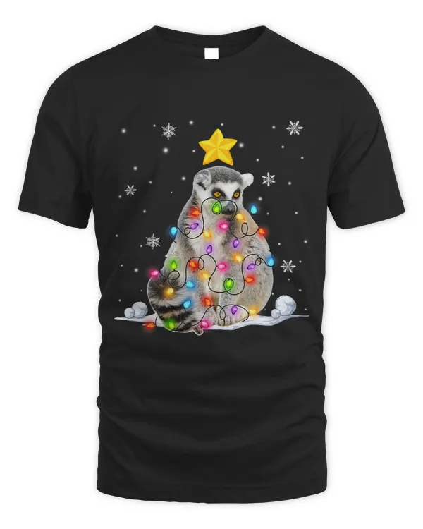 Funny Xmas Lemur Animals Lover Christmas Tree Lights