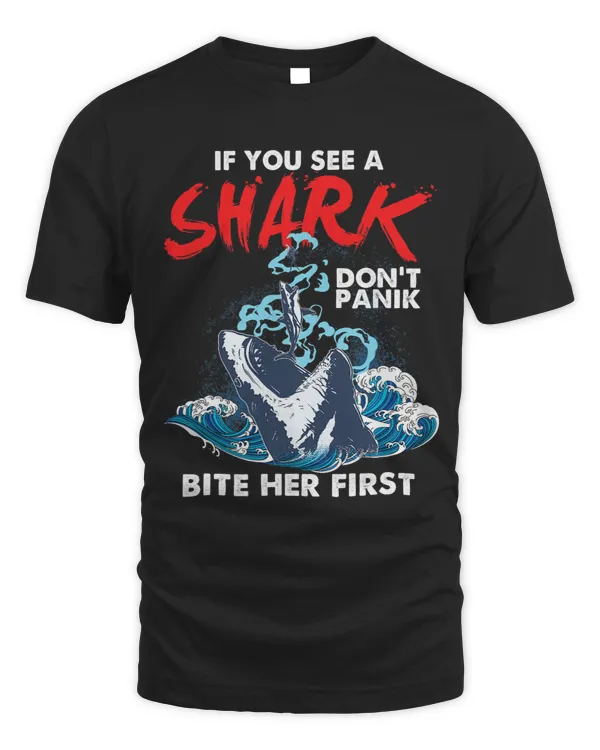 Shark Bite Her First Fish Predator Ocean Sea Vacation Beach Jaw Sharks