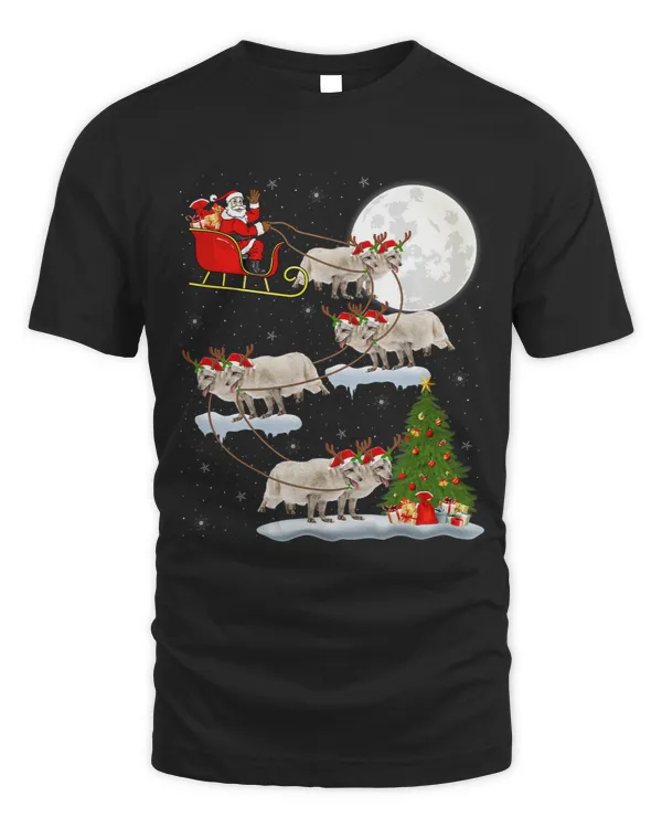 Funny Xmas Lighting Tree Santa Riding Arctic Fox Christmas