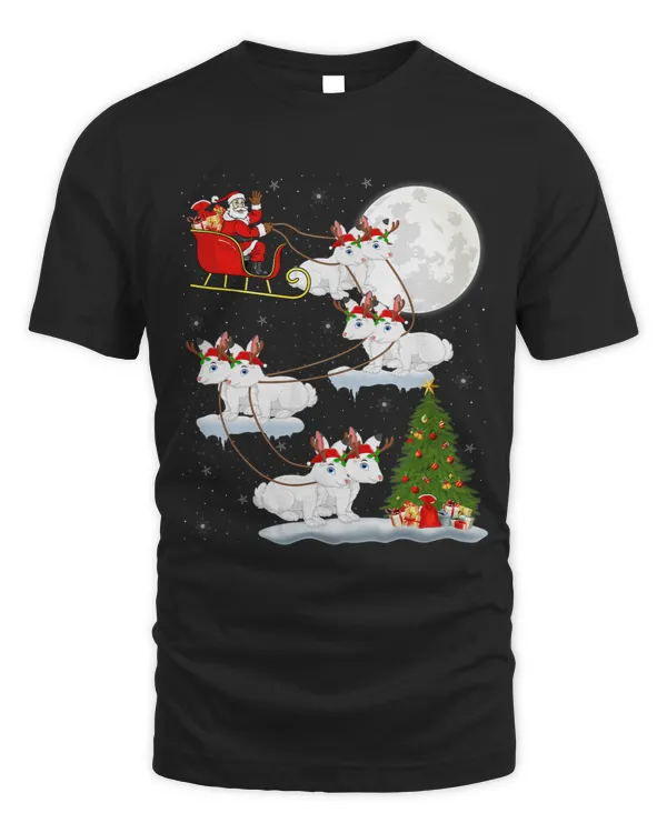 Funny Xmas Lighting Tree Santa Riding Arctic Hare Christmas