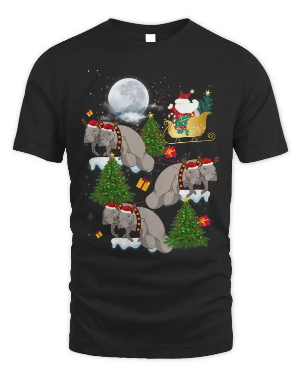 Funny Xmas Lighting Tree Santa Riding Manatee Christmas 2