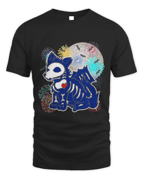 Wolves Wolf 4th of July Emo Anime Wolf Goth Patriotic Fireworks Skeleton Coyote Coyote