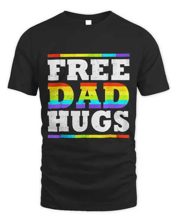 Free Dad Hugs Rainbow LGBT Pride Month Fathers Day