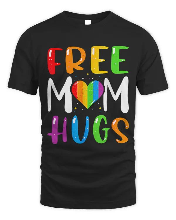 Free Mom Hugs Rainbow Heart LGBT Pride Month 2