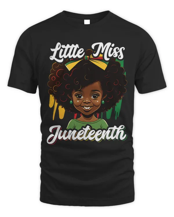 Kids Little Miss Juneteenth Shirt Girl Toddler Black History