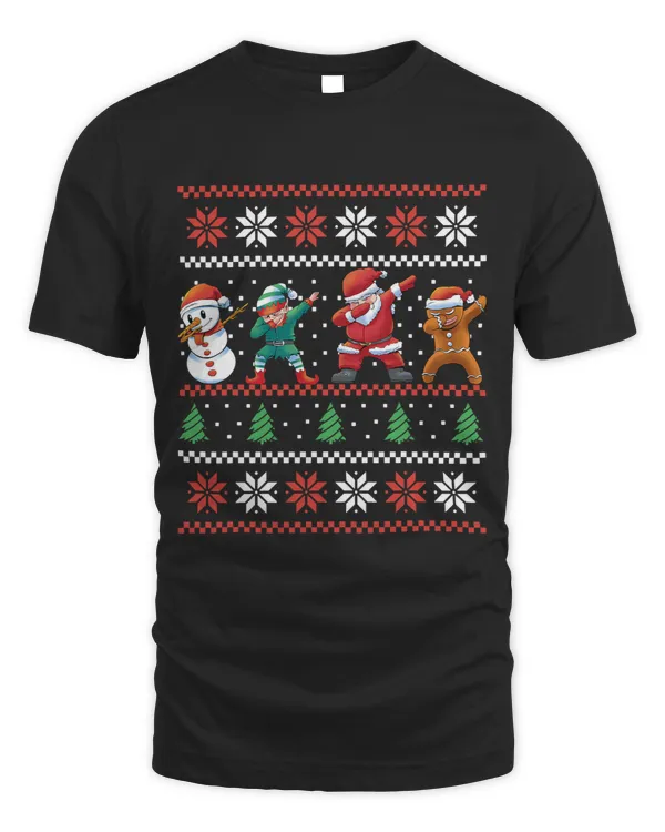 Dabbing Santa Snowman Elf Gingerbread Man Ugly Christmas