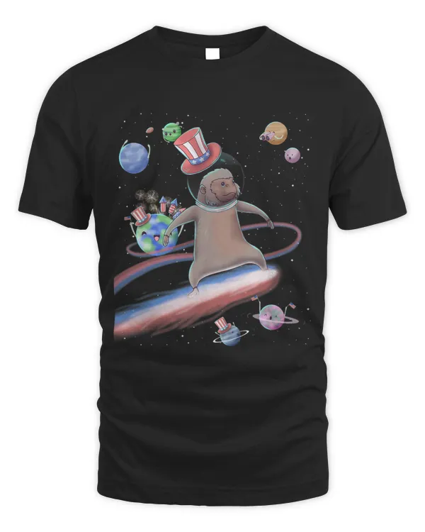 Chimpanzee 4th Of July USA American Planet Space Party