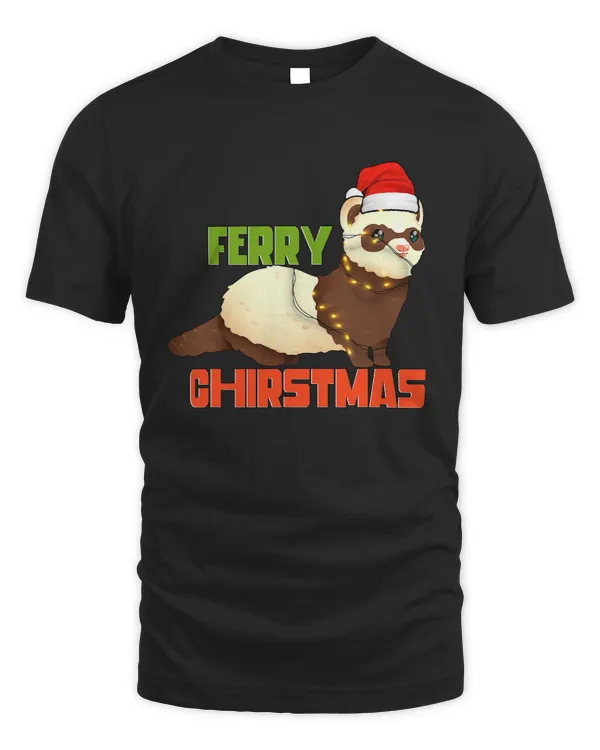 Ferret Animal Pet Lover Funny Ferry Christmas Santa Hat