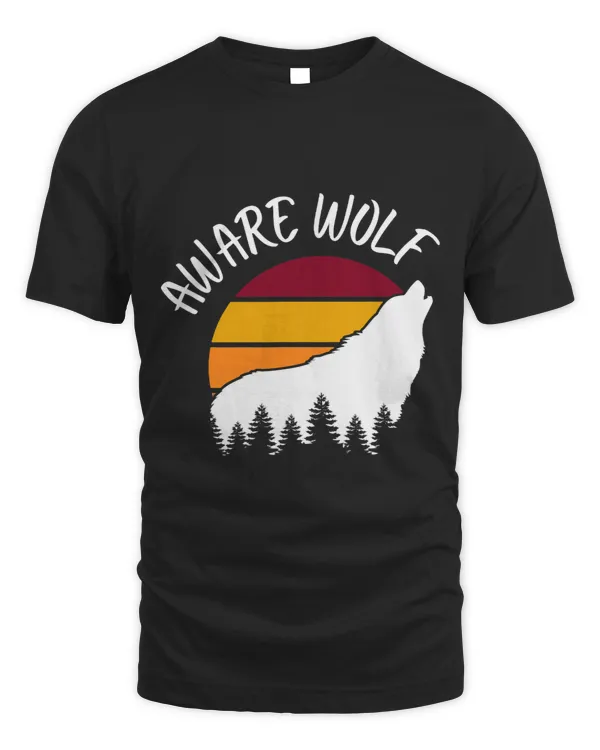 Funny Halloween Werewolf Howling Aware Wolf Full Moon Humor