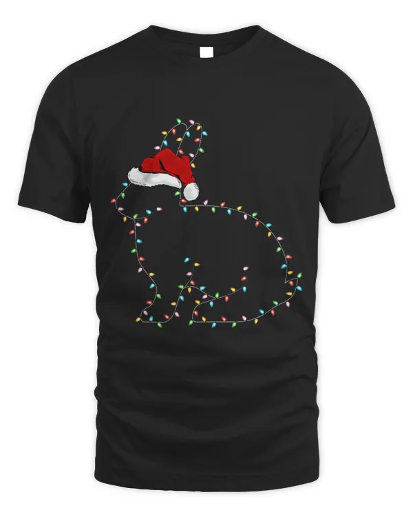Funny Hare Xmas Lighting Santa Hat Hare Christmas