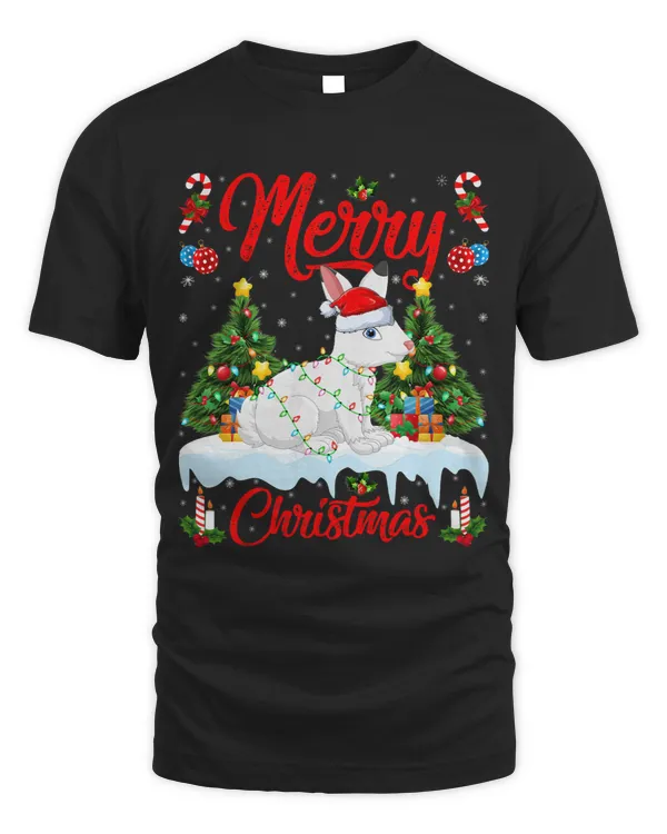 Arctic Hare Lover Xmas Lighting Santa Arctic Hare Christmas