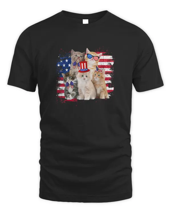 Funny Cat Patriotic USA Cat Lovers Cat Moms 4th July