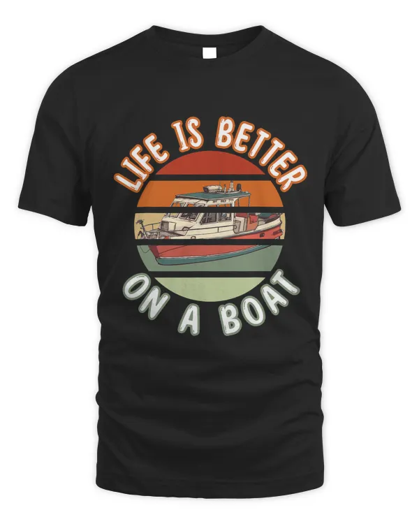 Captain Boater Boating Retro Sun Life is Better on a Boat
