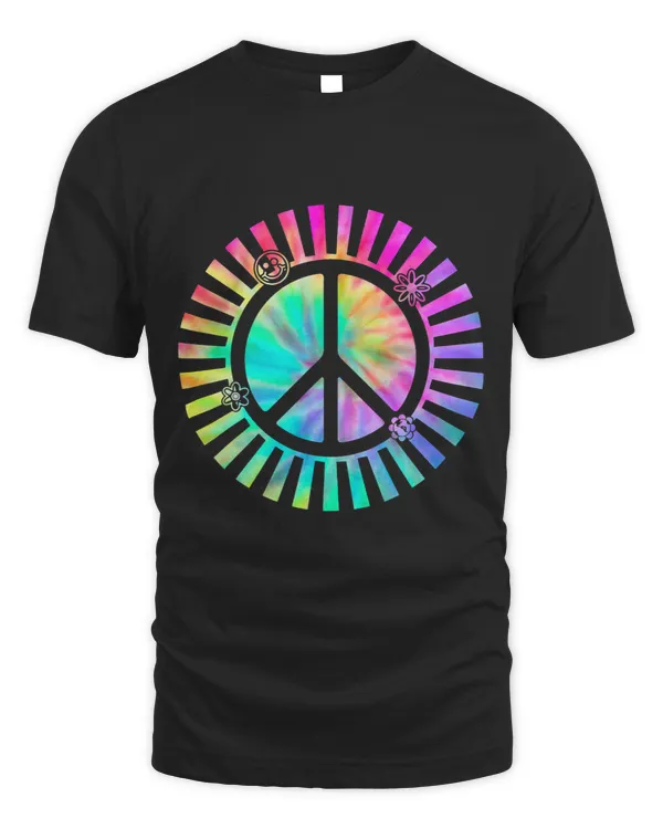 Funny Tie Dye Peace Symbol Peace Love Sign Hippie Women Men