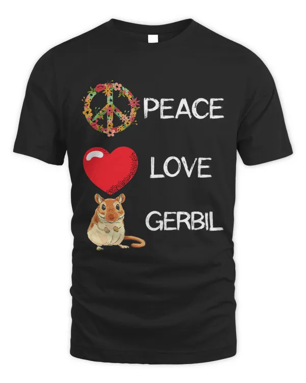 Love Peace Gerbil Heart Unity Gerbil Lover Rodent Rat Animal