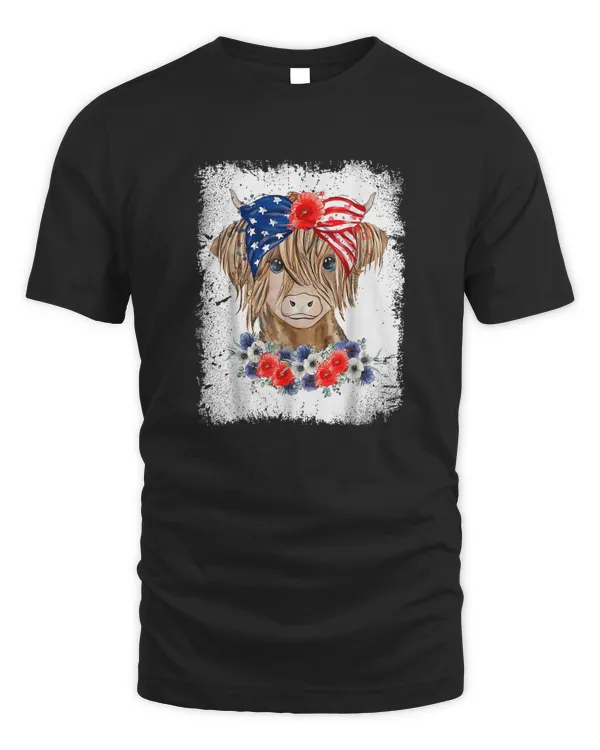 Bleached 4th Of July Long Haired Calf USA Patriotic Cow