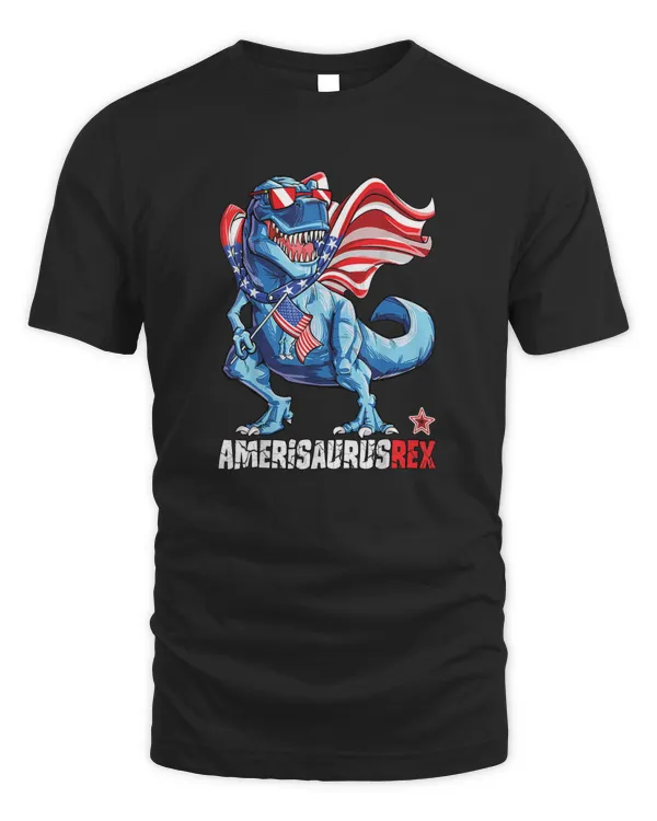 Dinosaur 4th of July Boys Girls Men Amerisaurus T Rex Funny