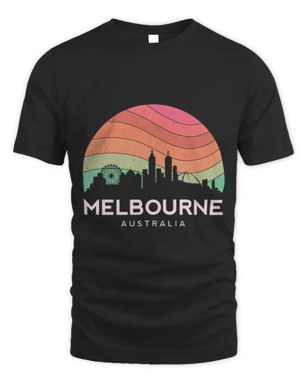 Melbourne Australia Retro Vintage Flag Outback Kangaroo Mate