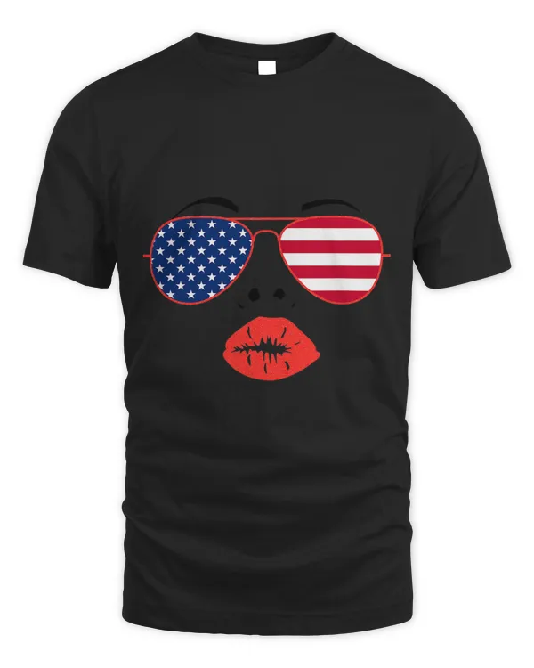 4th July Summer Girl Coral Lips Kiss National Sunglasses Day