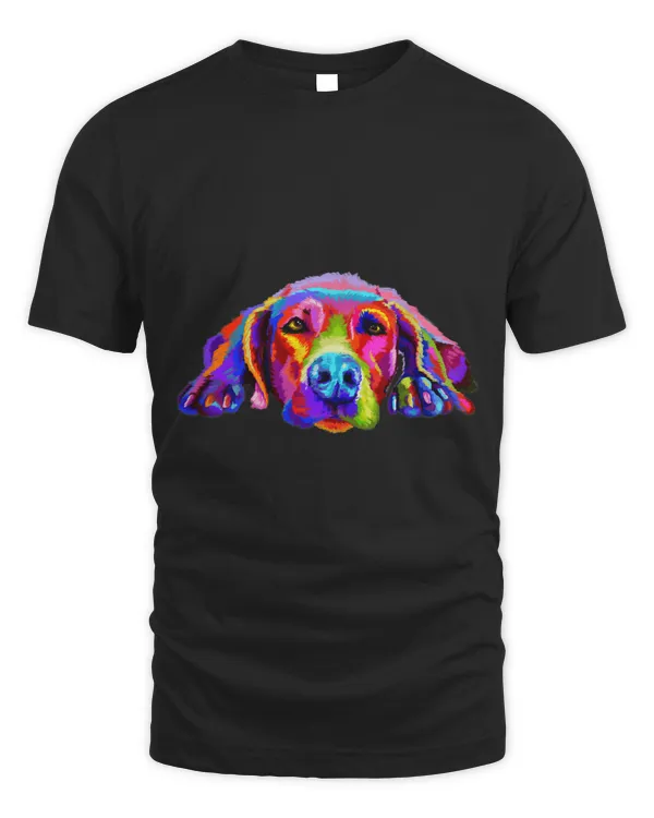 Lovely Weimaraner Waiting For You Rainbow Colors