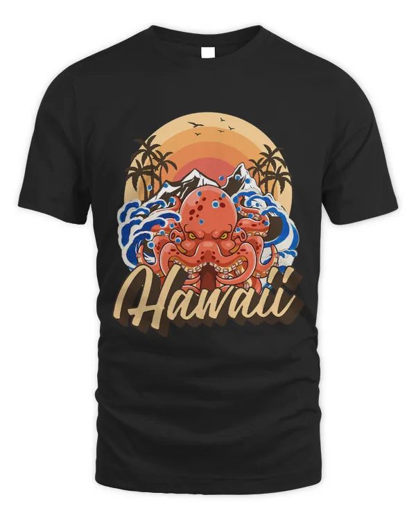 Octopus Hawaii Retro Vintage Hawaiian Island