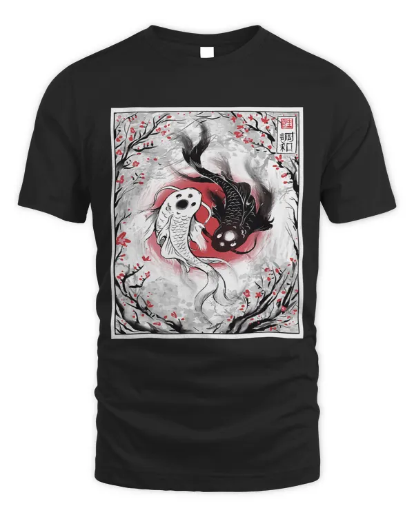 Beautiful Artistic Japan Yin Yang Koi Fish Japanese Sun Art