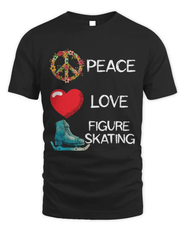 Figure Skating Love Peace Heart Ice Skating Figure Skater