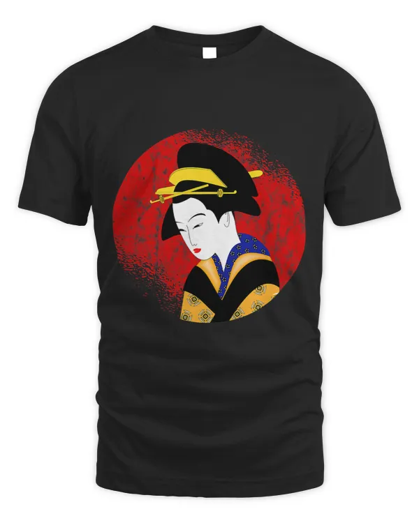 Japan Geisha Red Sun Rising Kimono Japanese Culture Art