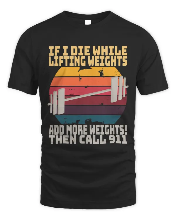Fitness Instructor Gym Lifting Weights Retro Sun
