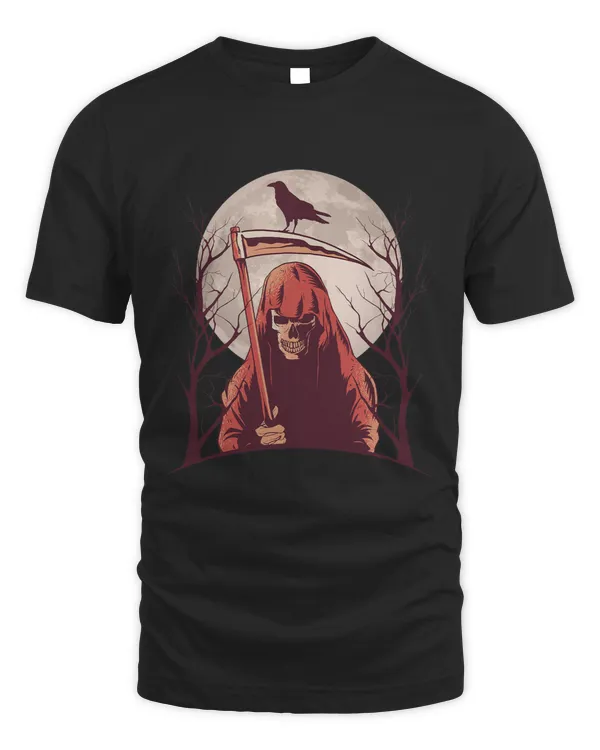 Creeping Death With Scythe Raven Moon Halloween