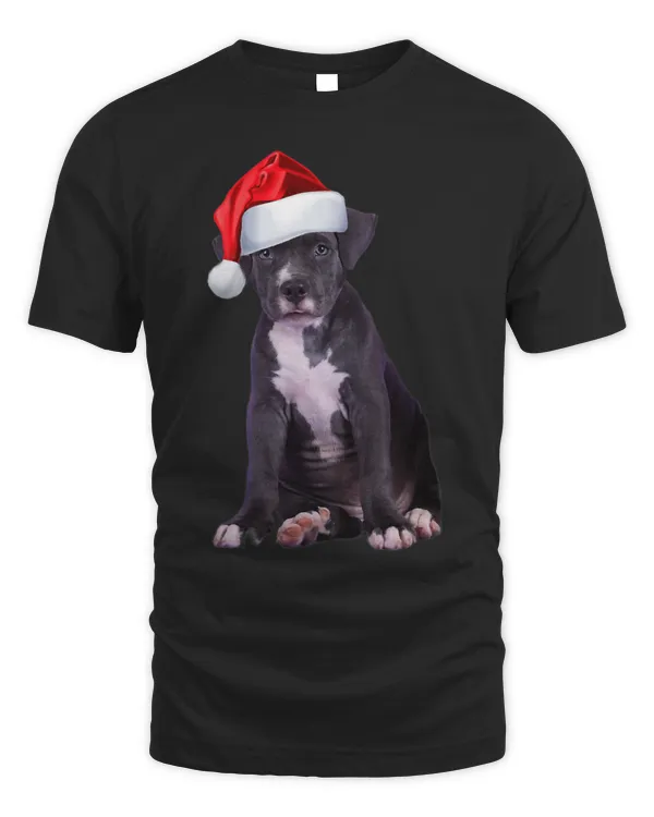 Dog Staffordshire Terrier Shirt Cute Dog Santa Puppy Christmas