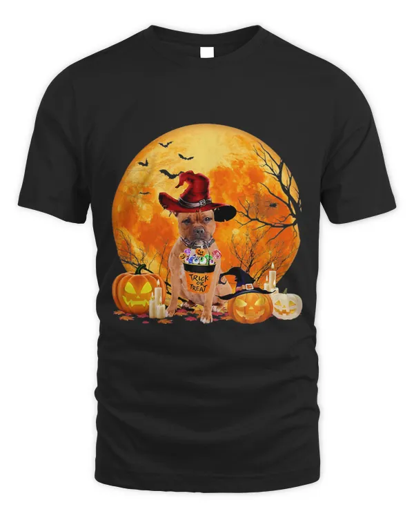 Dog Staffordshire Trick Halloween Staffordshire Bull Terrier Witch Hat Spooky
