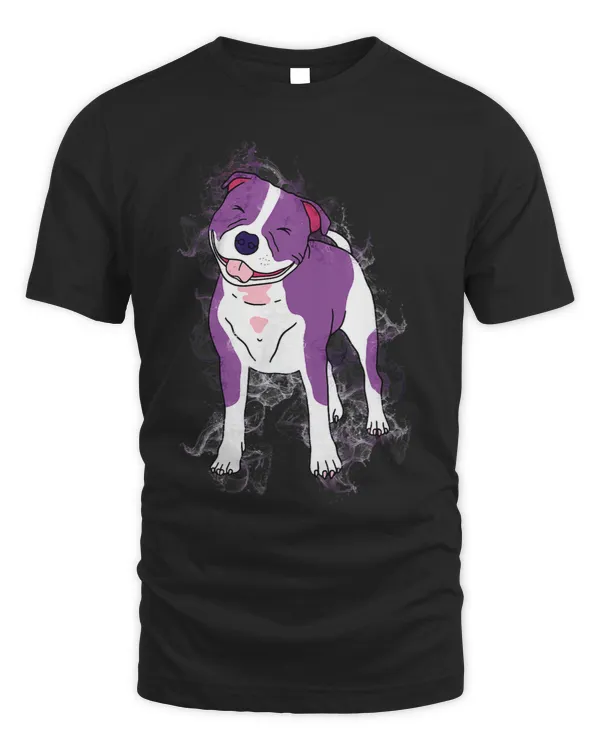 Dog Staffordshire Water Splash Art Smiling Dog Staffordshire Bull Terrier