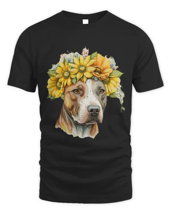 Dog Staffordshire Watercolor American Staffordshire Terrier Sunflower Dog Pet