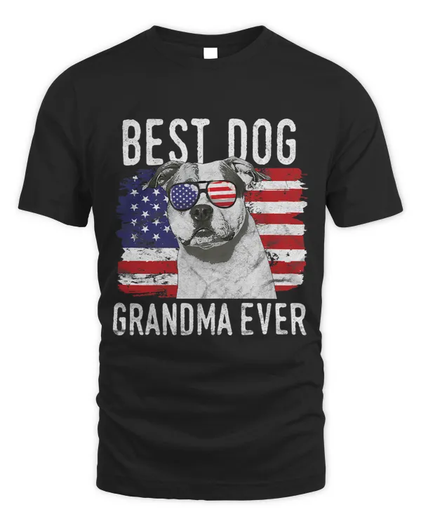 Dog Staffordshire Womens American Flag Best Dog Grandma Ever Staffordshire Terrier