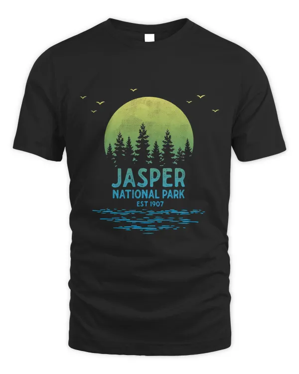 Jasper National Park Alberta Canada Trees Moon Souvenir