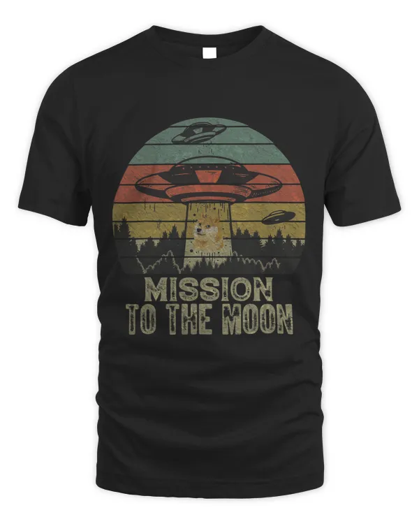 Mission To The Moon Shirt Retro Vintage Sunset Men Women Kid