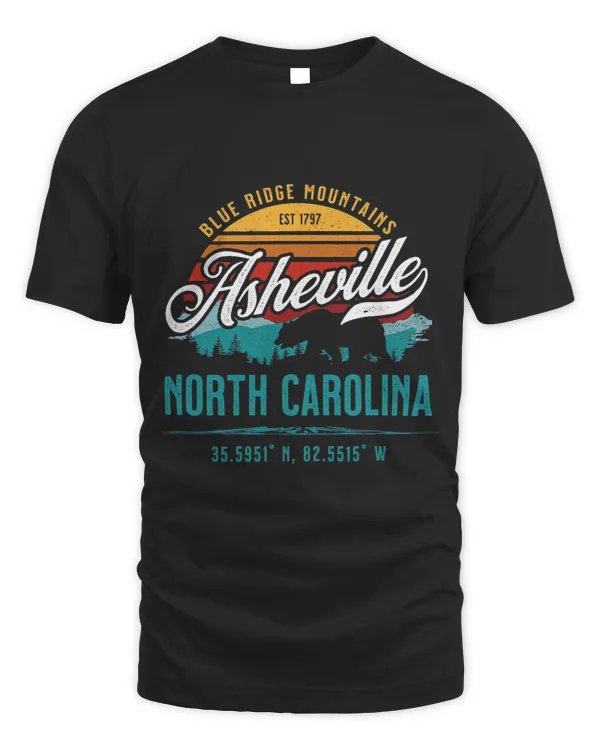 Asheville North Carolina Retro Sunset Blue Ridge Mountains