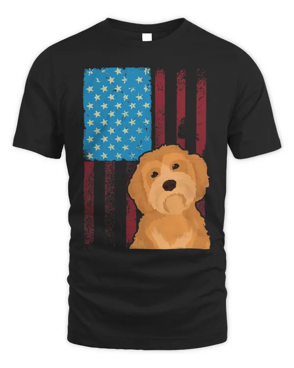 Dog Goldendoodle USA American Flag Patriotic Dog Goldendoodle 3